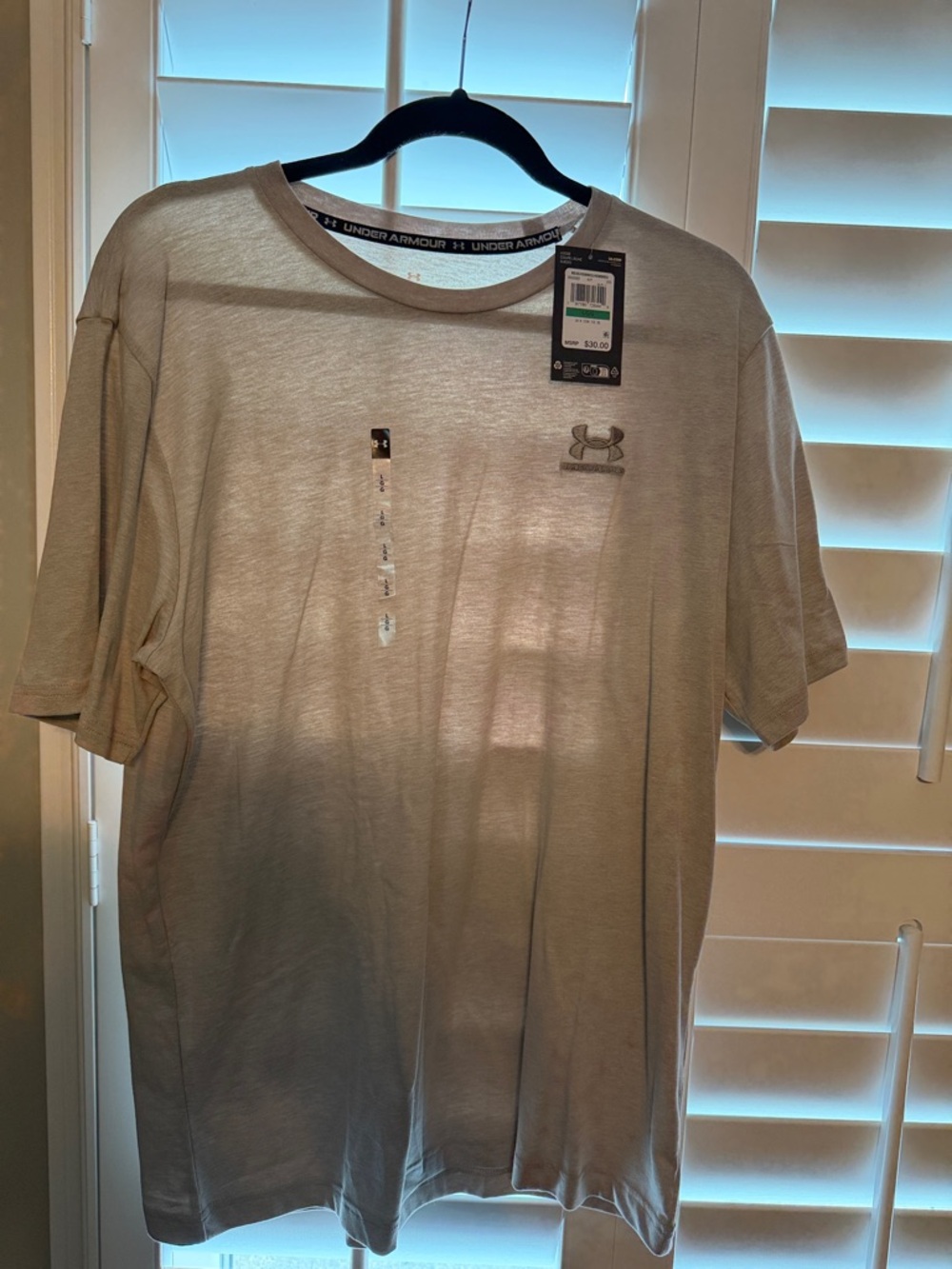 Under Armour Men’s Short Sleeve Performance Tee — Light Tan